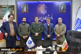 دیدار دکتر احمدی با فرمانده حوزه بسیج کارمندان کل شهید رجایی 3